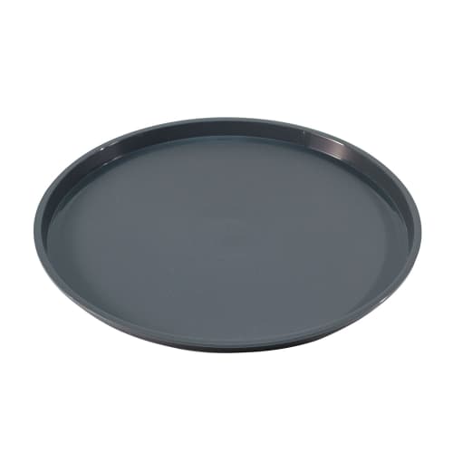 Essential 12" Round Plastic Tray with Spill Proof Ring, Graphite